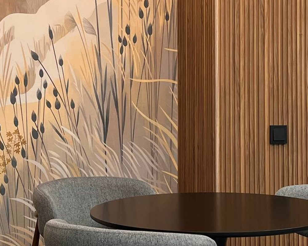 Панель МДФ ACUPAN 61.08.122501.92 трапеция 12х122х2760 мм Орех светлый