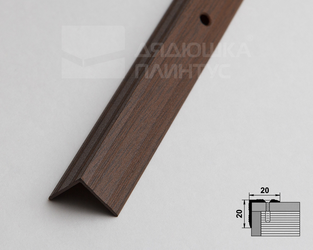 Порог угловой ПУ 05.900.091 Дуб темный