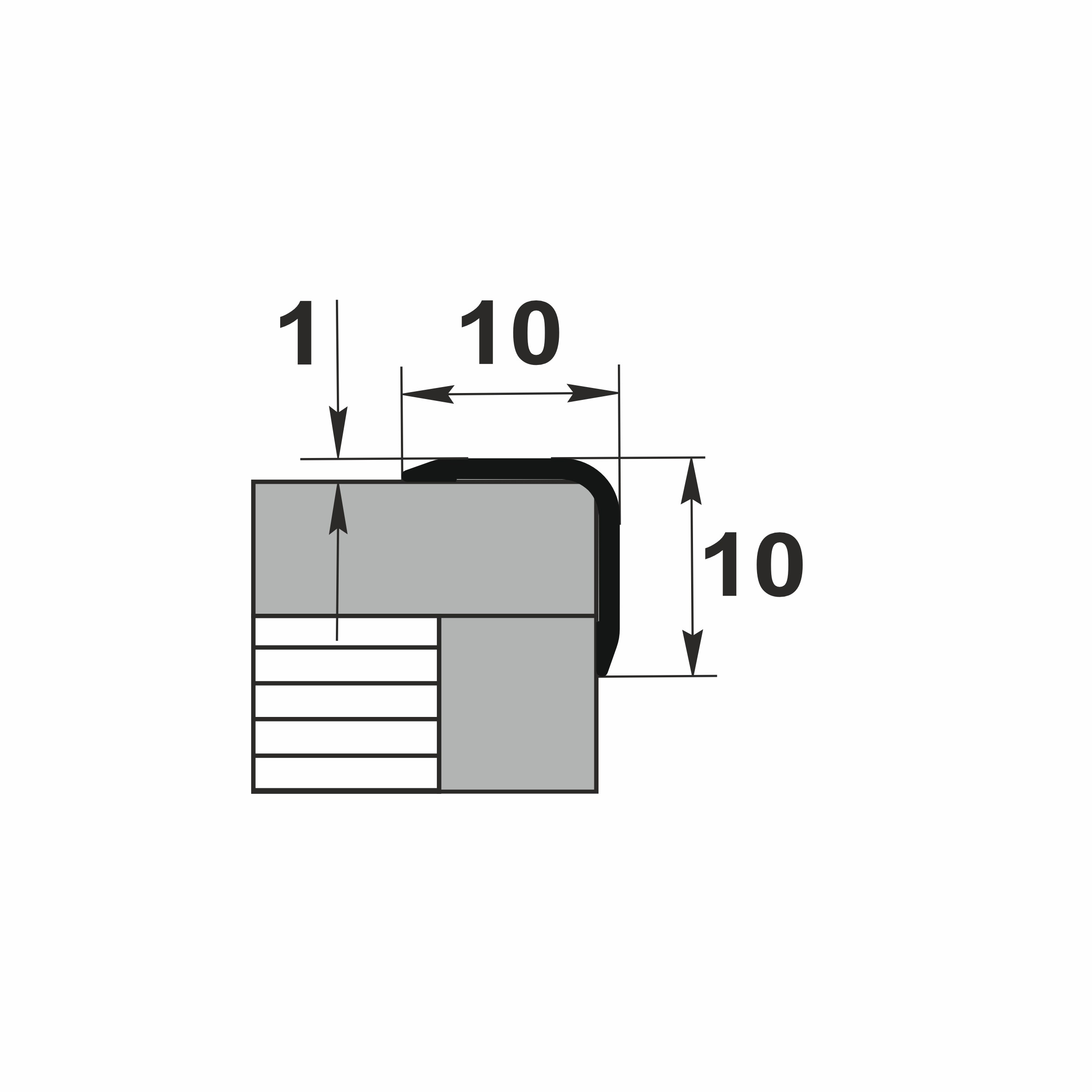 Угол наружный алюминиевый УО 01-27.2700.9003