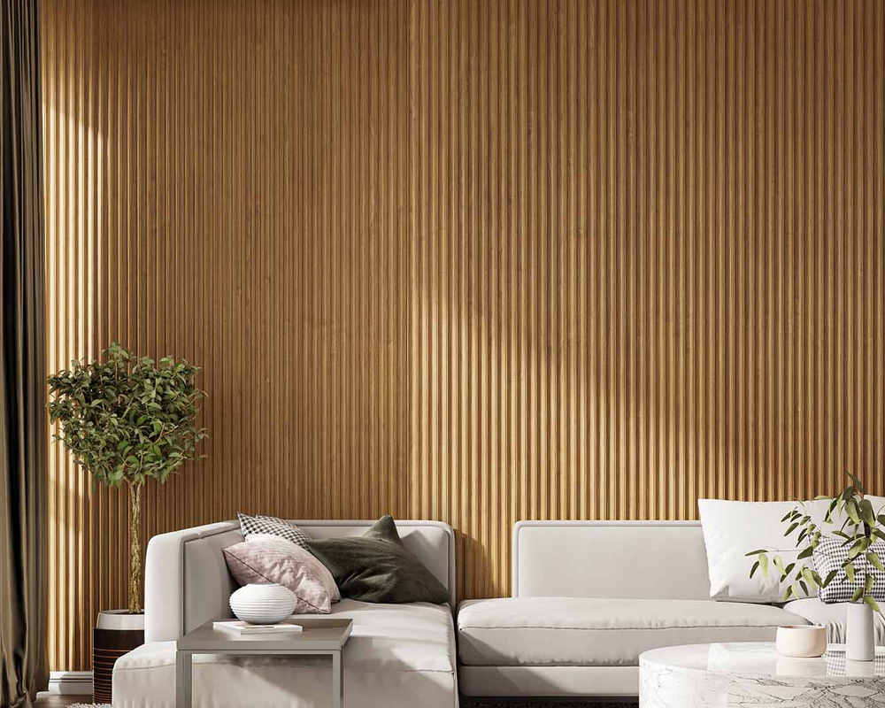 Панель МДФ ACUPAN 61.08.122501.92 трапеция 12х122х2760 мм Орех светлый