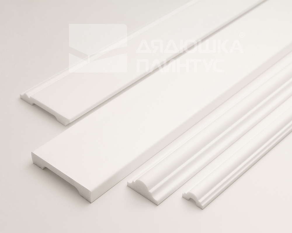 Плинтус из полистирола высокой плотности Волшебная палочка MSPOL 202 80*12*2000 мм Белый под покраску