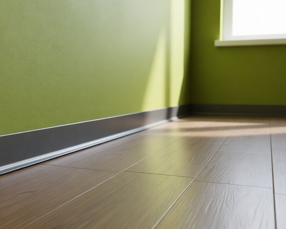 Алюминиевый плинтус AKBD60-SA 2,5м Муар антрацит