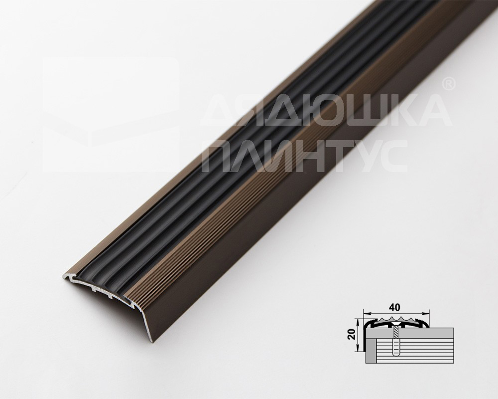 Порог угловой ПУ 71.1800.04л Бронза