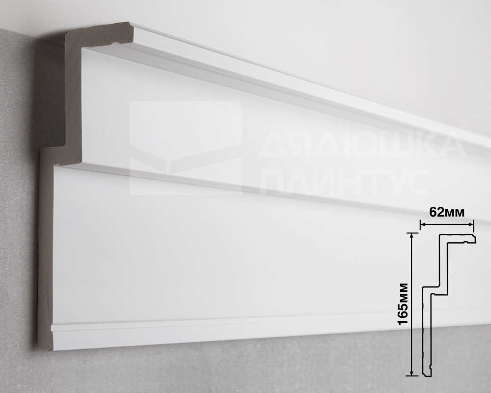 Плинтус потолочный из полистирола высокой плотности HI-WOOD A165L 165х62мм 2,0м