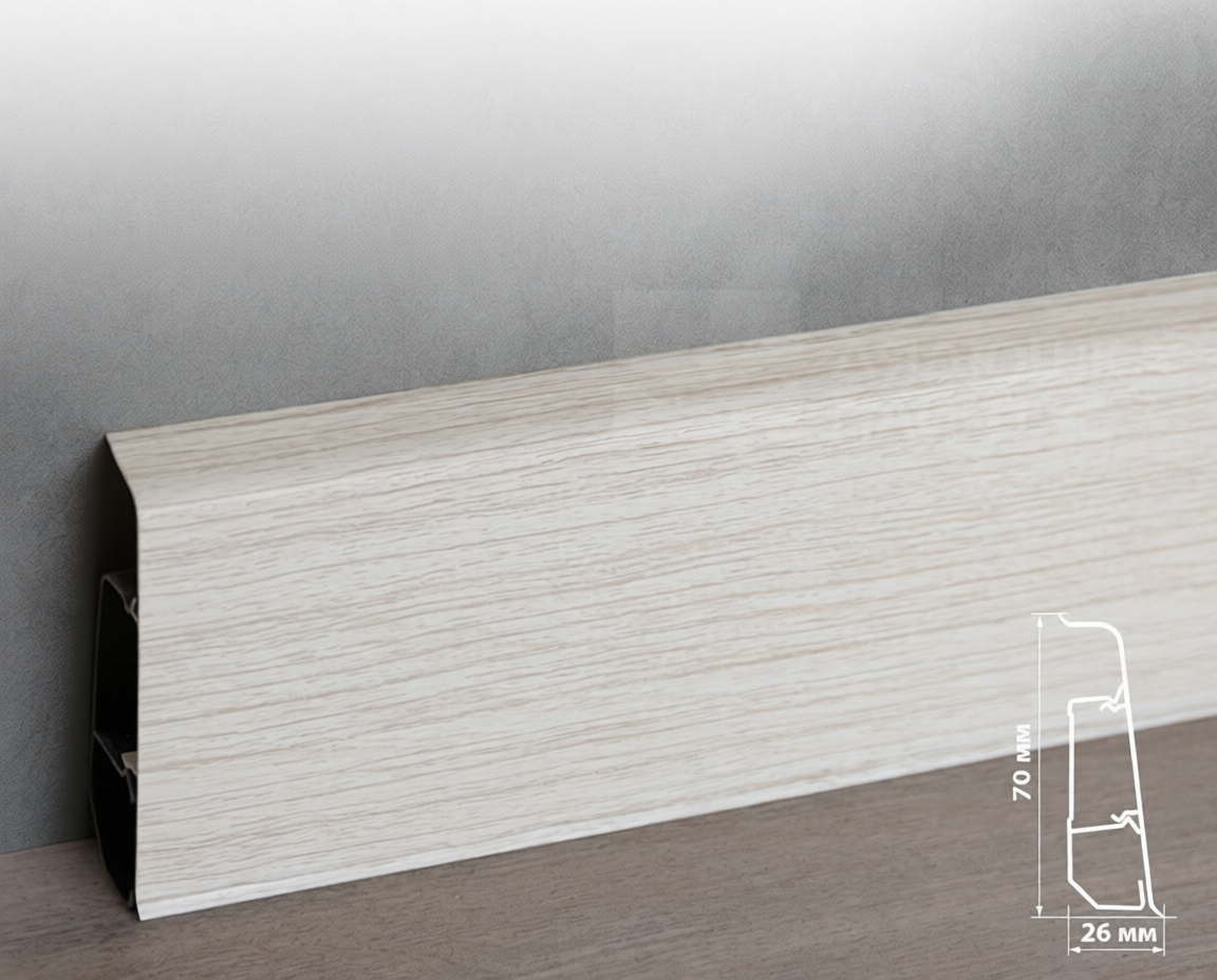 Плинтус ПВХ Волшебная палочка 70мм Home 2,2м 7009