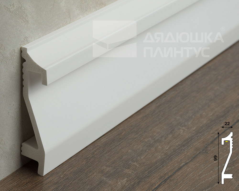 Плинтус СОЛИД 1 UHD 32/100L 2,0м Белый для LED-ленты