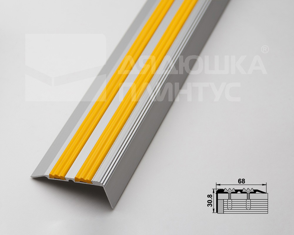 Порог угловой ПУ 07.2700.01лж. Серебро