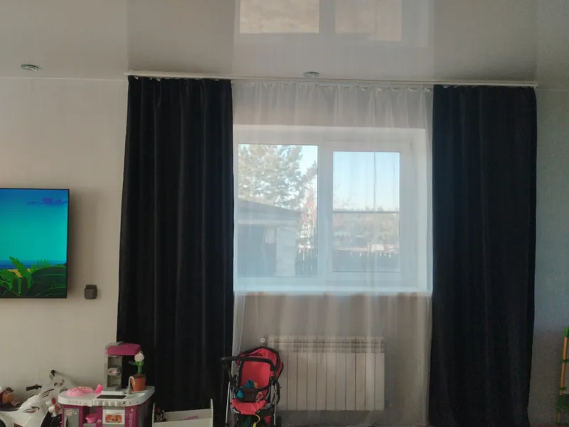 Карниз Шина черный комплект 3-х ряд ПВХ Волшебная палочка 2,6м